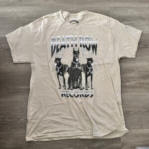 Death Row Records Beige Dog T-Shirt Size Large Mens